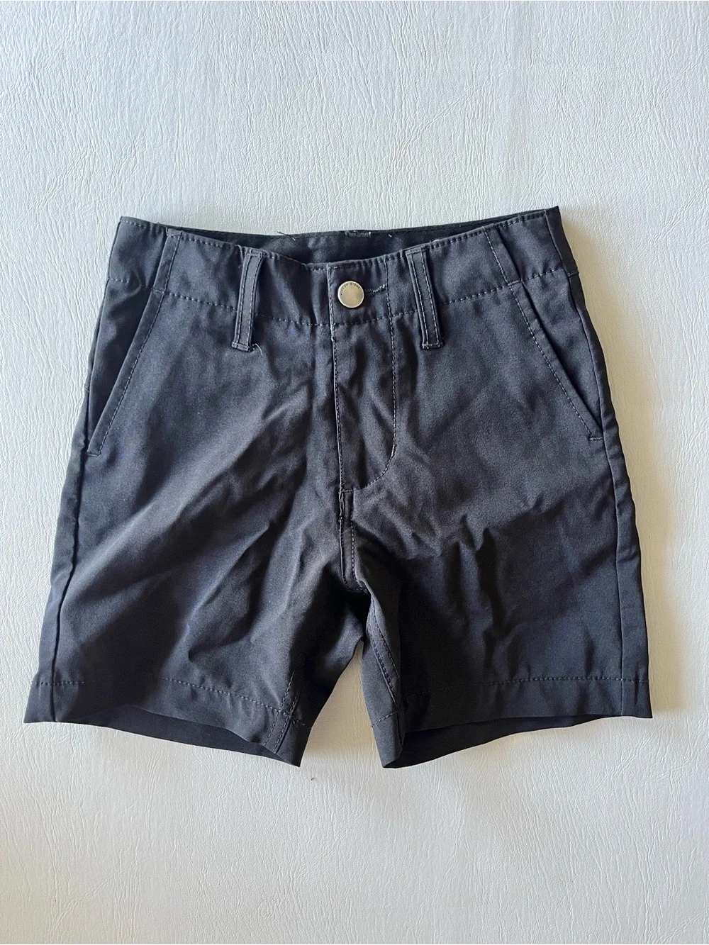 Classic Black Flat-Front Shorts